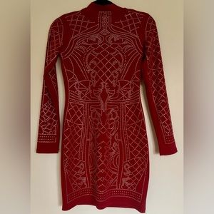 Red Bodycon Dress W/ Gemstones